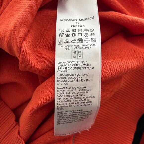 $635 Eleventy Platinum Crewneck Slim Fit Cotton Sweater in Orange - Medium - Picture 9 of 10